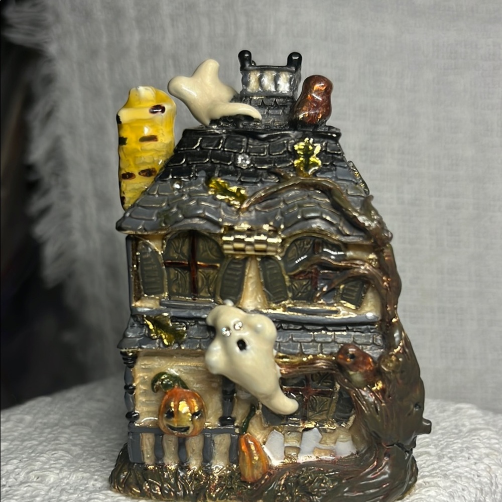 Fitz and Floyd Figurine enamel trinket box - Rare Hooty House ๐ - Picture 7 of 8